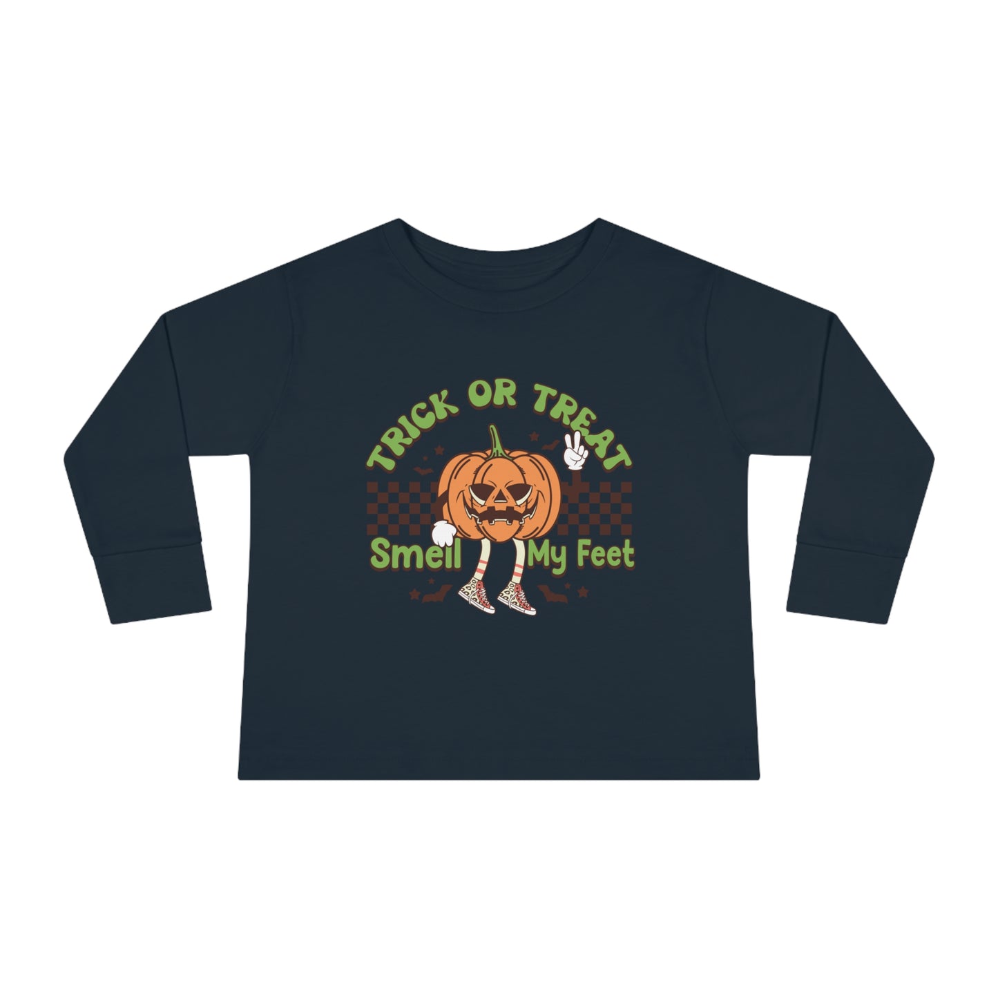 Trick or Treat Smell My Feet Toddler Long Sleeve Tee