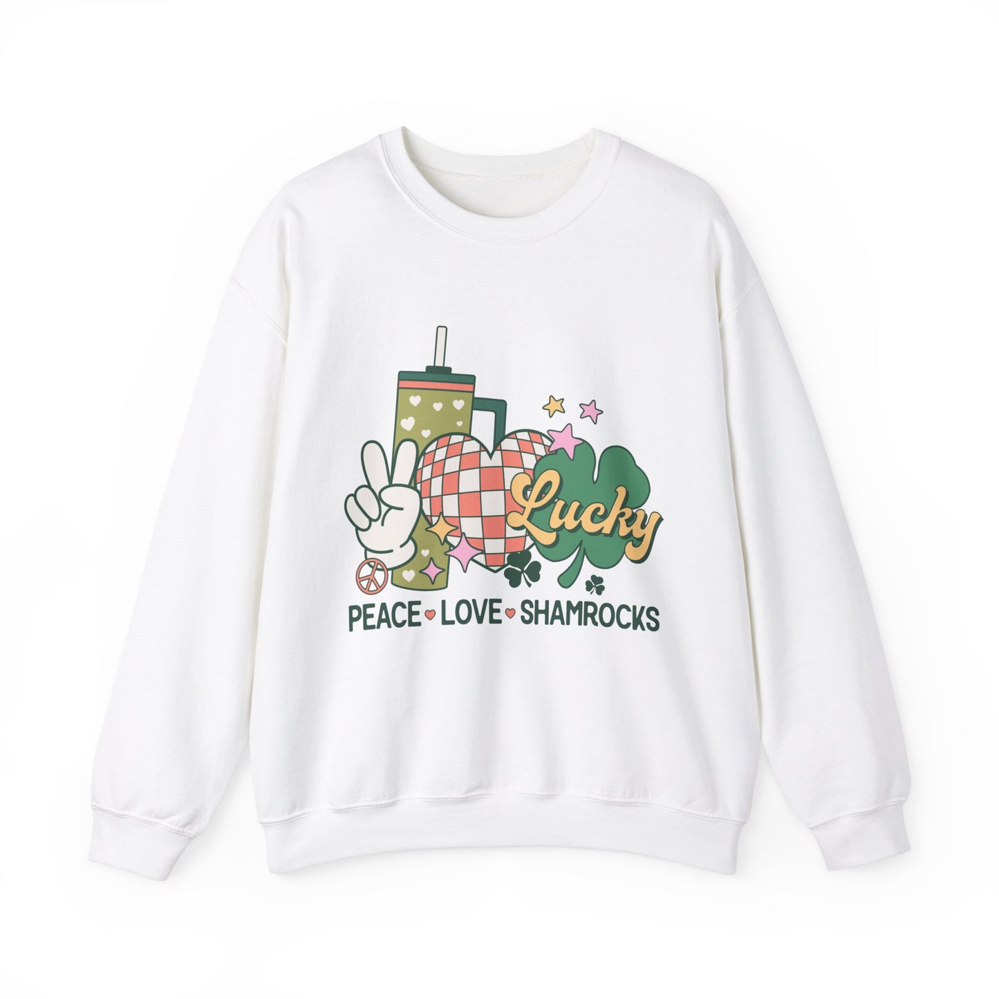 Peace Love Shamrocks St. Patrick's Day Women's Unisex Sweatshirt