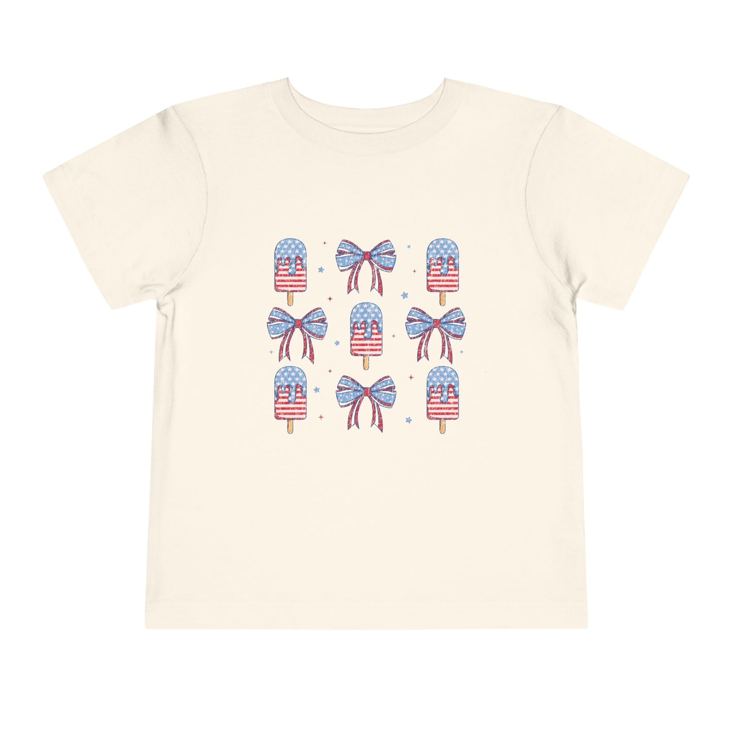 American USA Popcicles and Bows Toddler Short Sleeve Tee