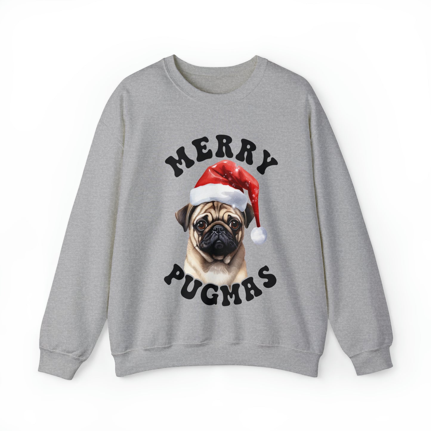 Merry Pugmas Adult Unisex Christmas Crewneck Sweatshirt