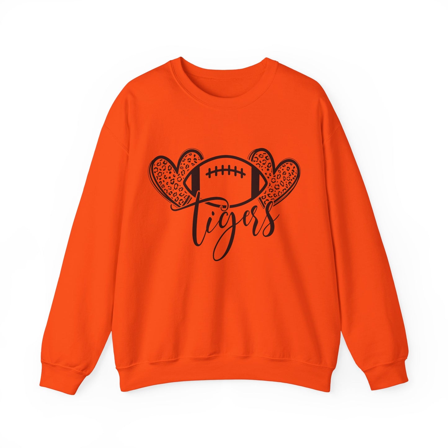 Tigers Football and Hearts Women's Crewneck Sweatshirt