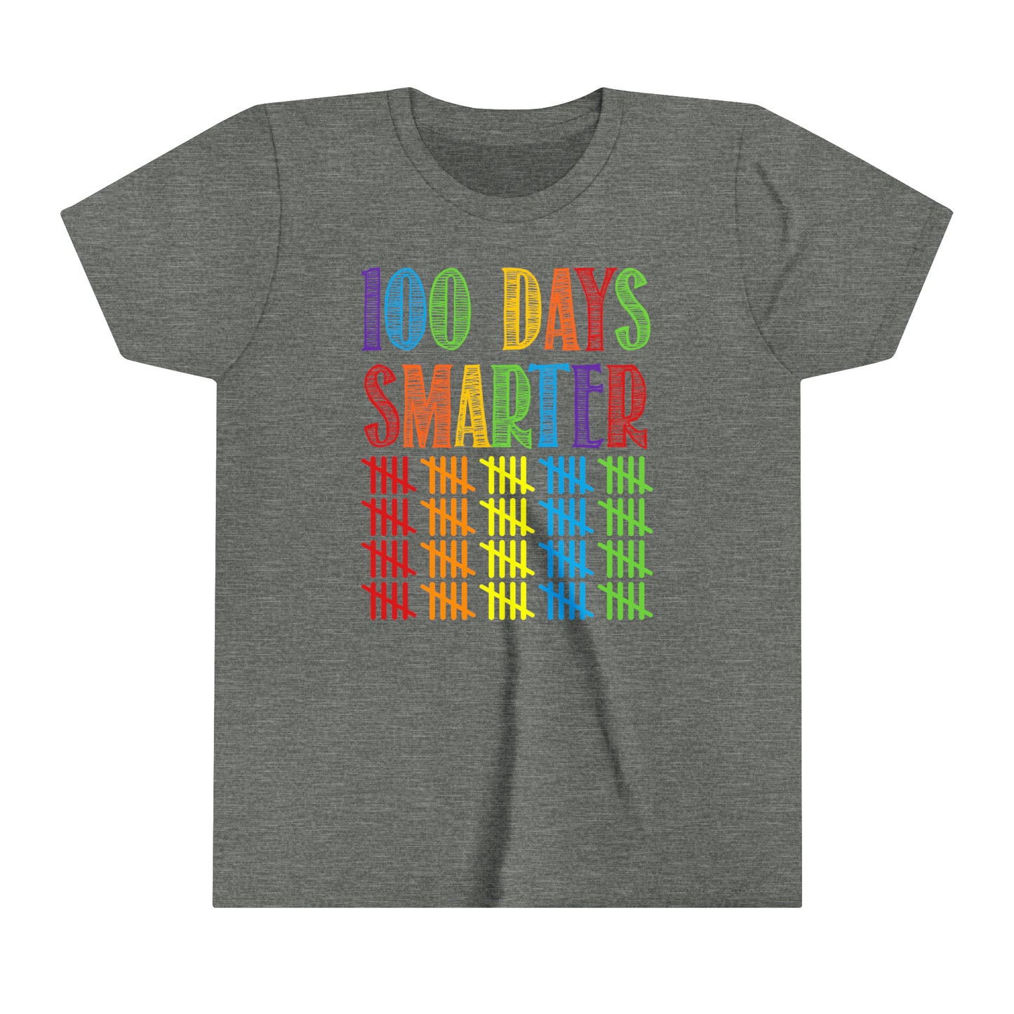 100 Days Smarter 100 Days of School Youth Boy's and Girl's Unisex Short Sleeve Tee