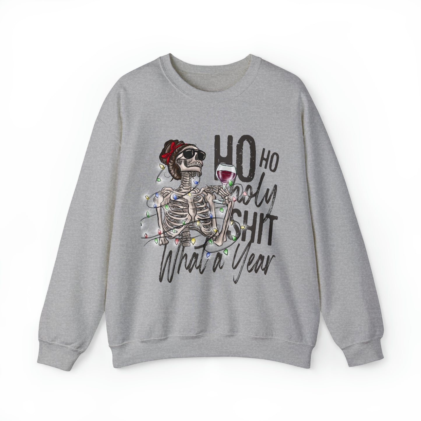 HO HO HO Holy Shit What a Year Women's Christmas Crewneck Sweatshirt