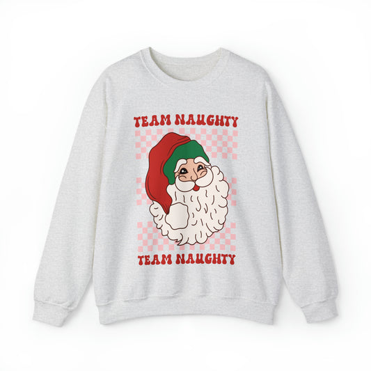 Team Naughty Women's Funny Christmas Crewneck Sweatshirt