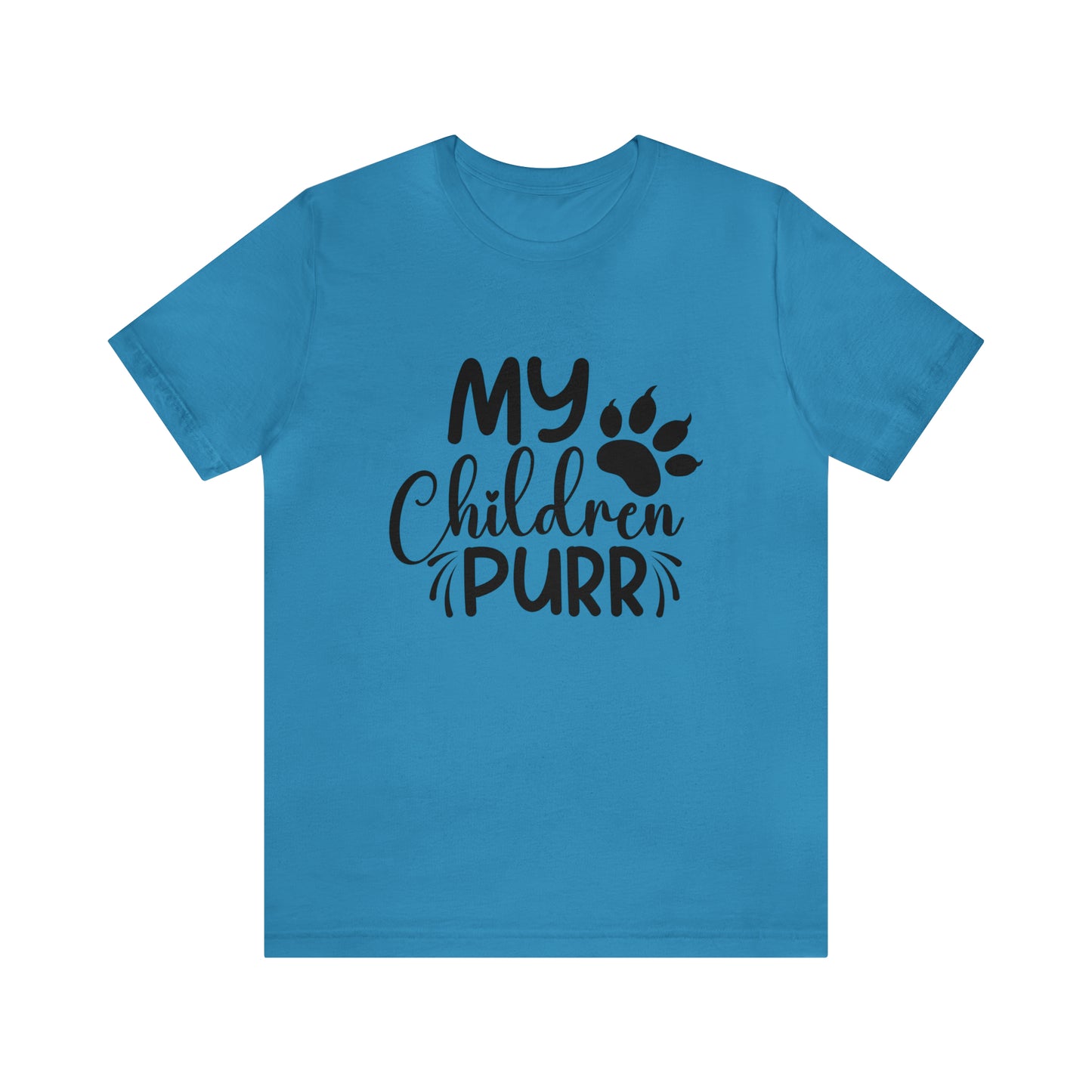 My children purr Cat mom  Short Sleeve Women's Tee