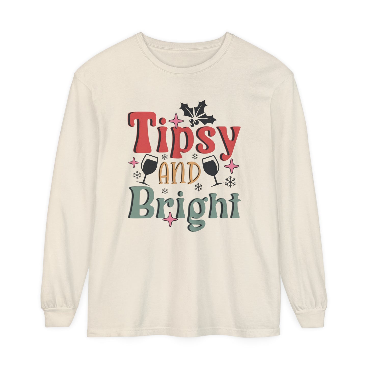Tipsy and Bright Women's Christmas Loose Long Sleeve T-Shirt