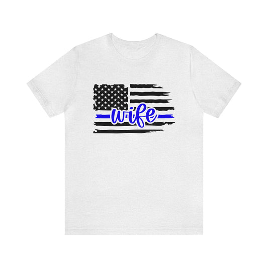 Police Wife American Flag Women's Tshirt