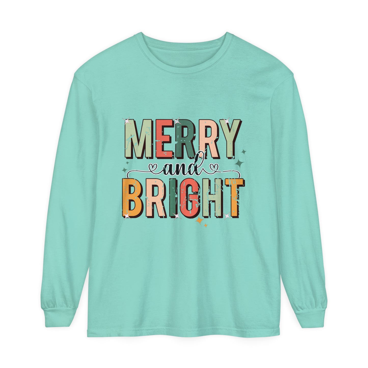 Merry and Bright Christmas Women's Loose Long Sleeve T-Shirt