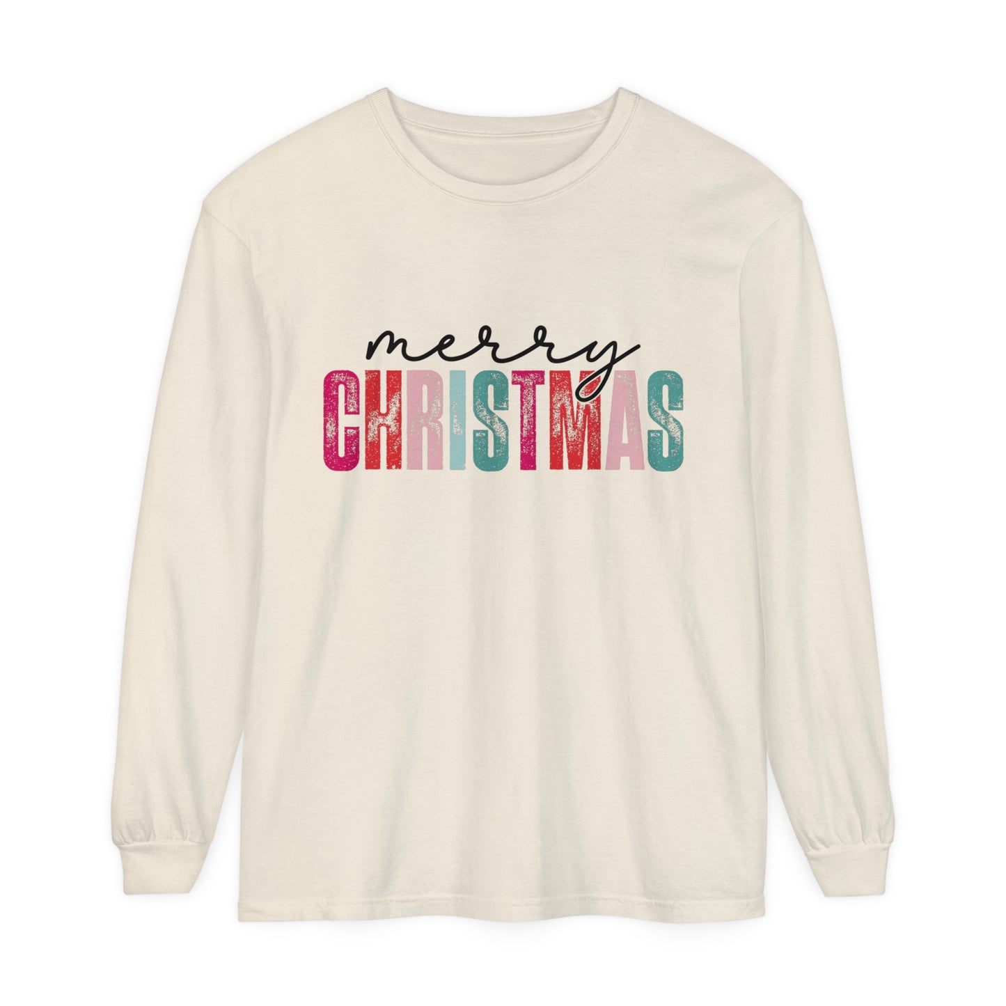 Merry Christmas Women's Holiday Loose Long Sleeve T-Shirt