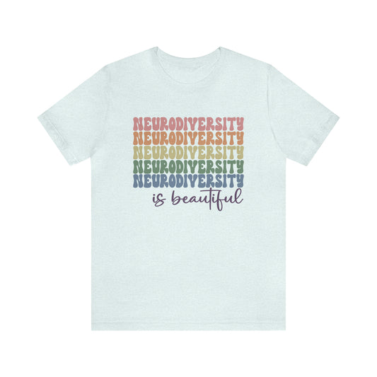 Neurodiversity is beautiful stacked Short Sleeve Women's Tee