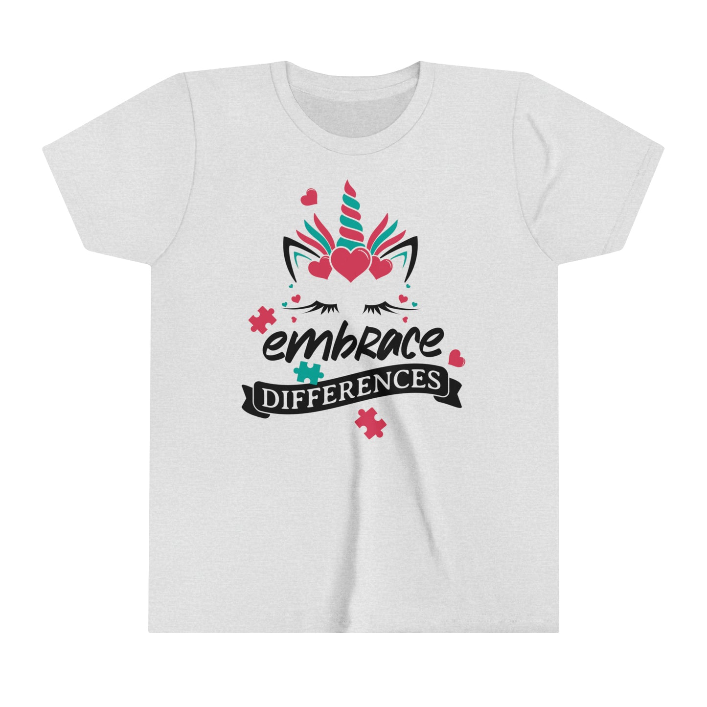 Embrace Differences Unicorn Autism Advocate Youth Shirt