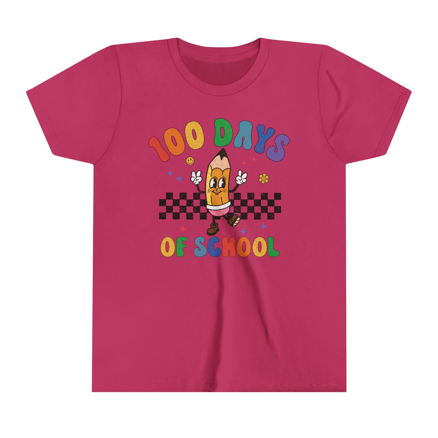 100 Days of School Youth Boy's and Girl's Unisex Short Sleeve Tee