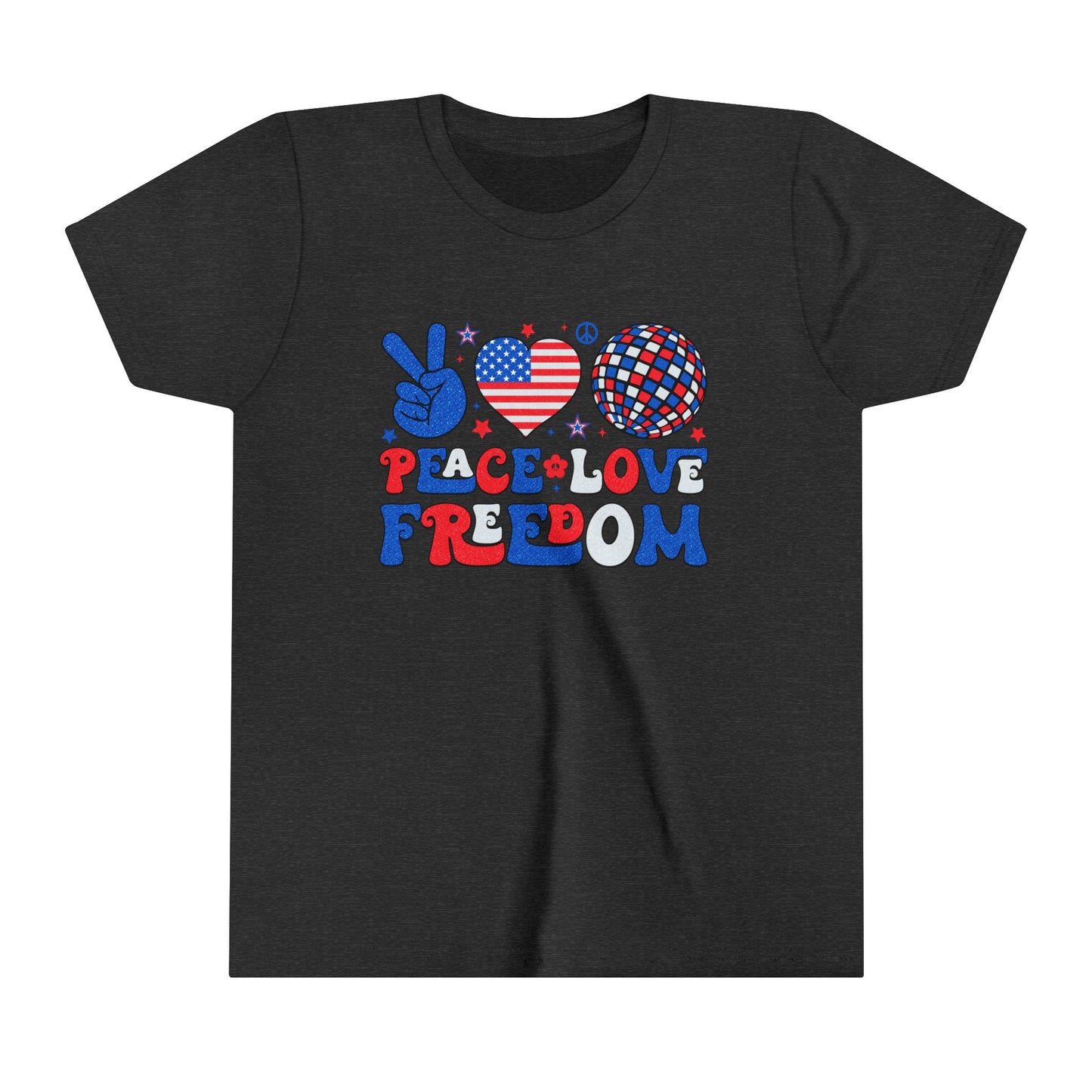 Peace Love Freedom 4th of July USA Youth Shirt