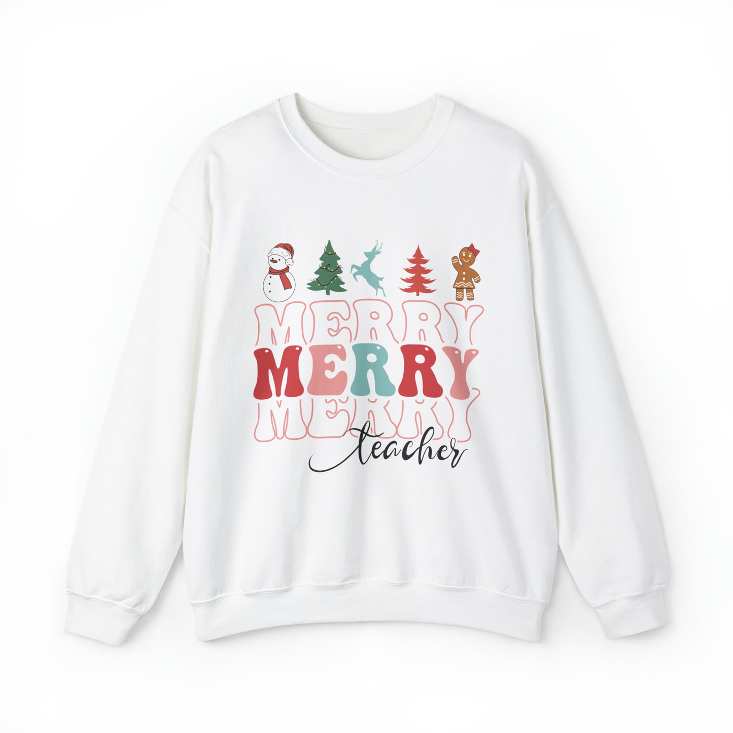 Merry Merry Teacher Women's Christmas Sweatshirt