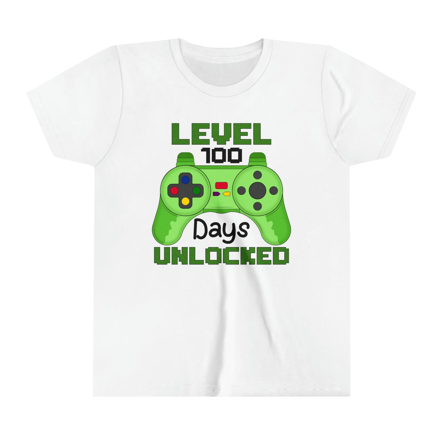 Level 100 Days of School Unlocked School Youth Boy's Short Sleeve Tee