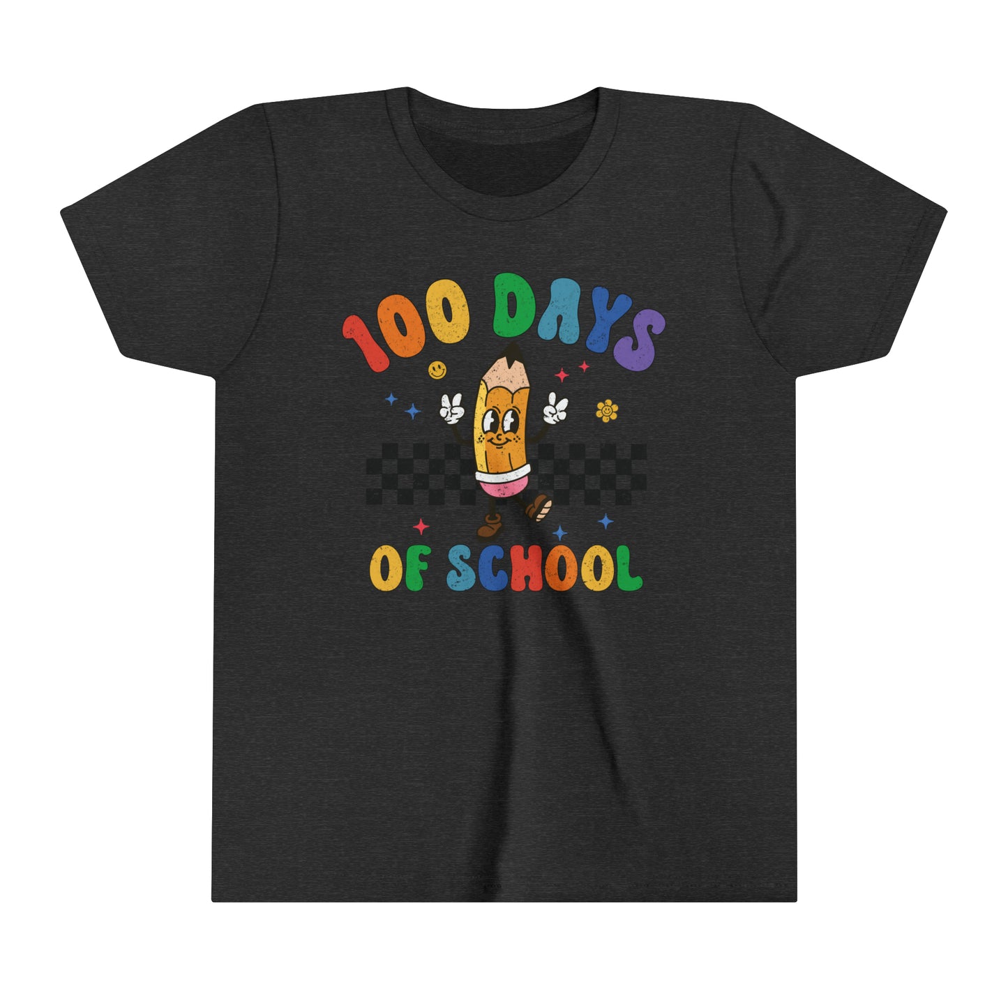 100 Days of School Youth Boy's and Girl's Unisex Short Sleeve Tee