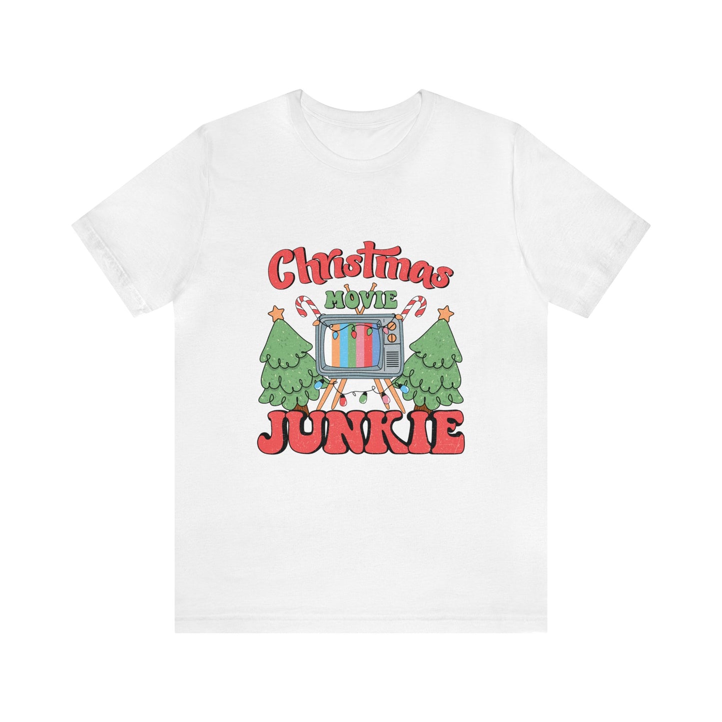 Christmas Movie Junkie Women's Short Sleeve Christmas T Shirt