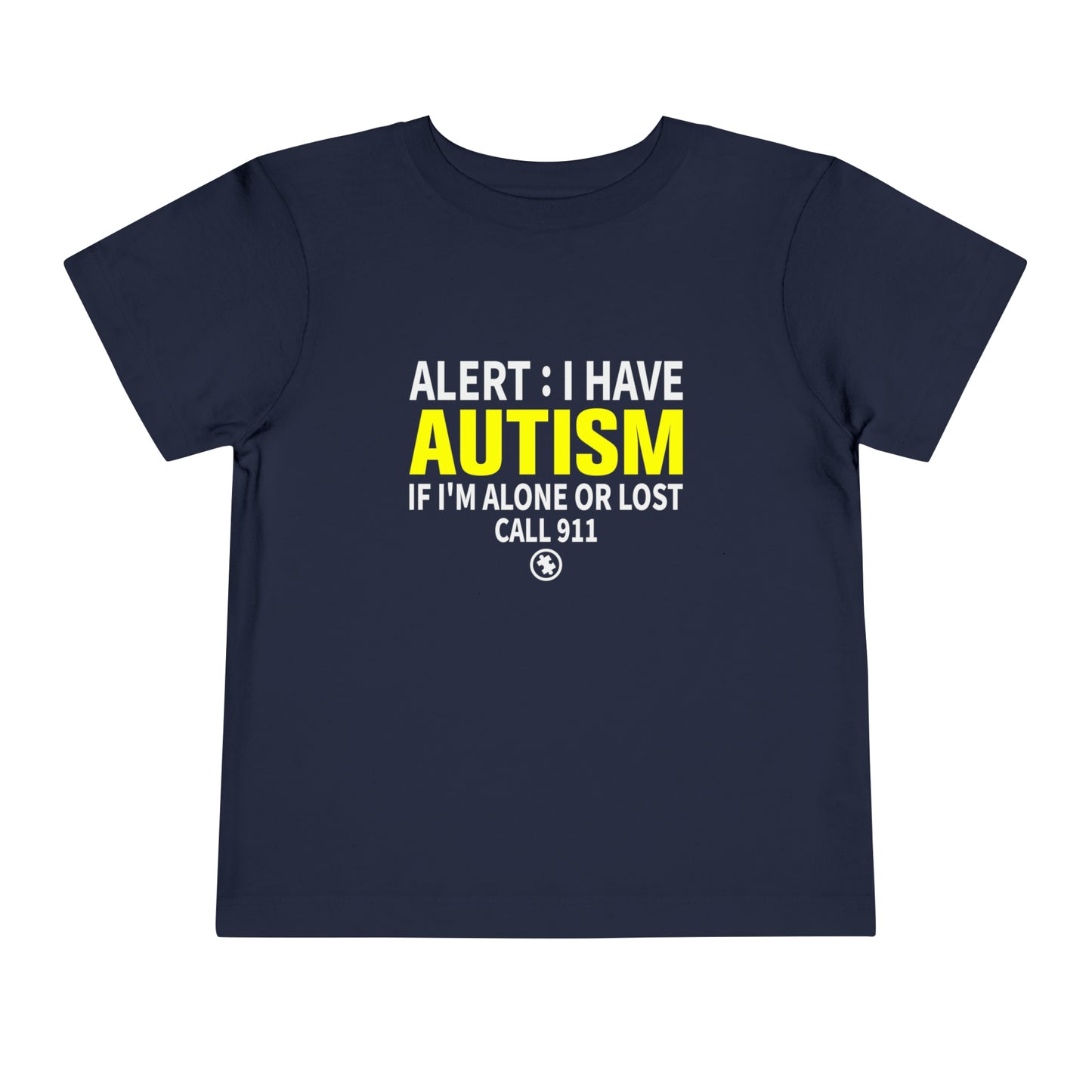 Autism Emergency Response Shirt Autism Awareness Advocate Toddler Short Sleeve Tee