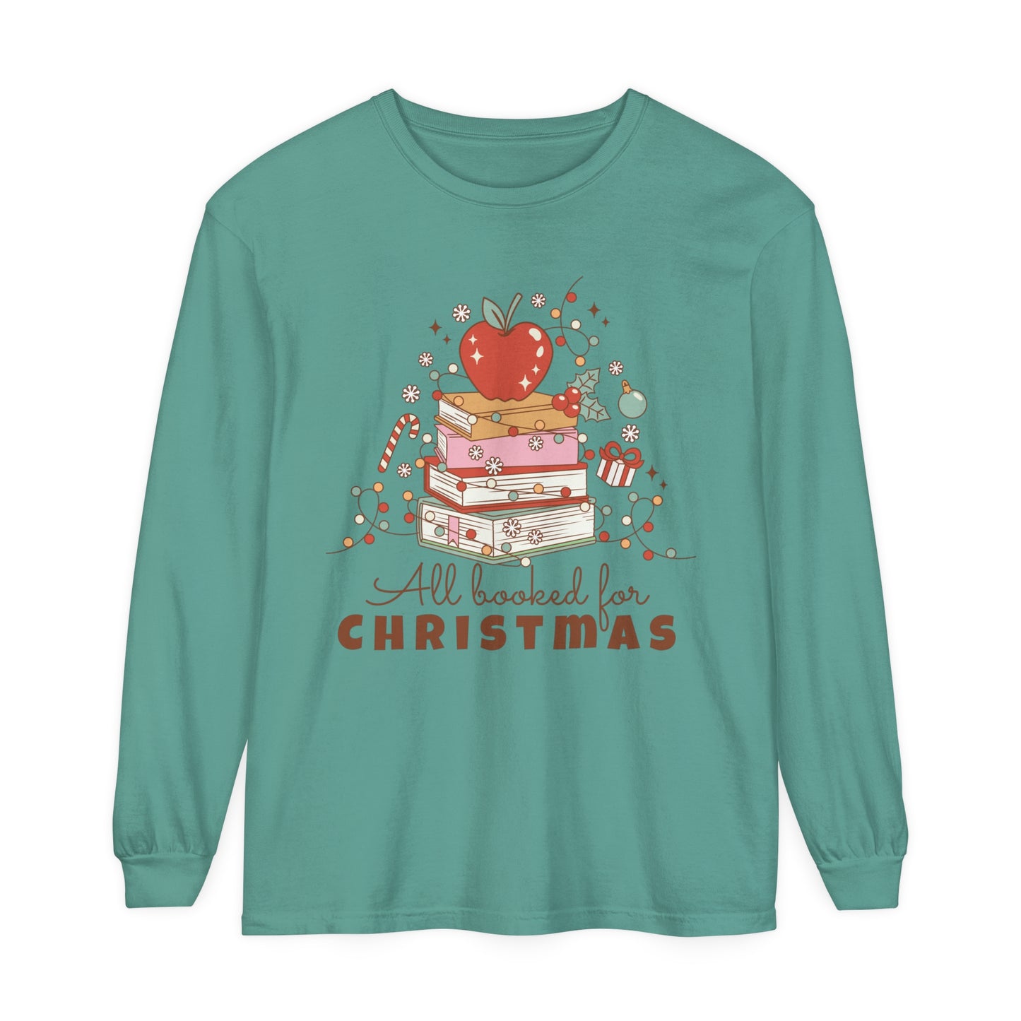 All Booked for Christmas Tree Loose Long Sleeve T-Shirt