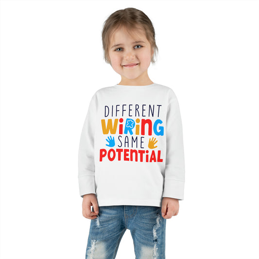 Different Wiring Same Potential Autism Awareness Toddler Long Sleeve Tee