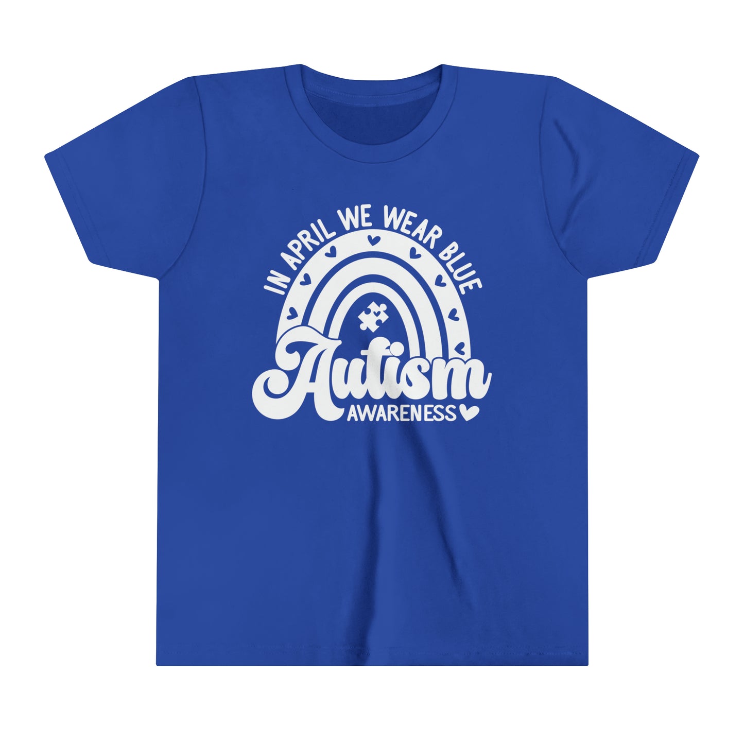 In April We Wear Blue Autism Advocate Awareness Youth Shirt