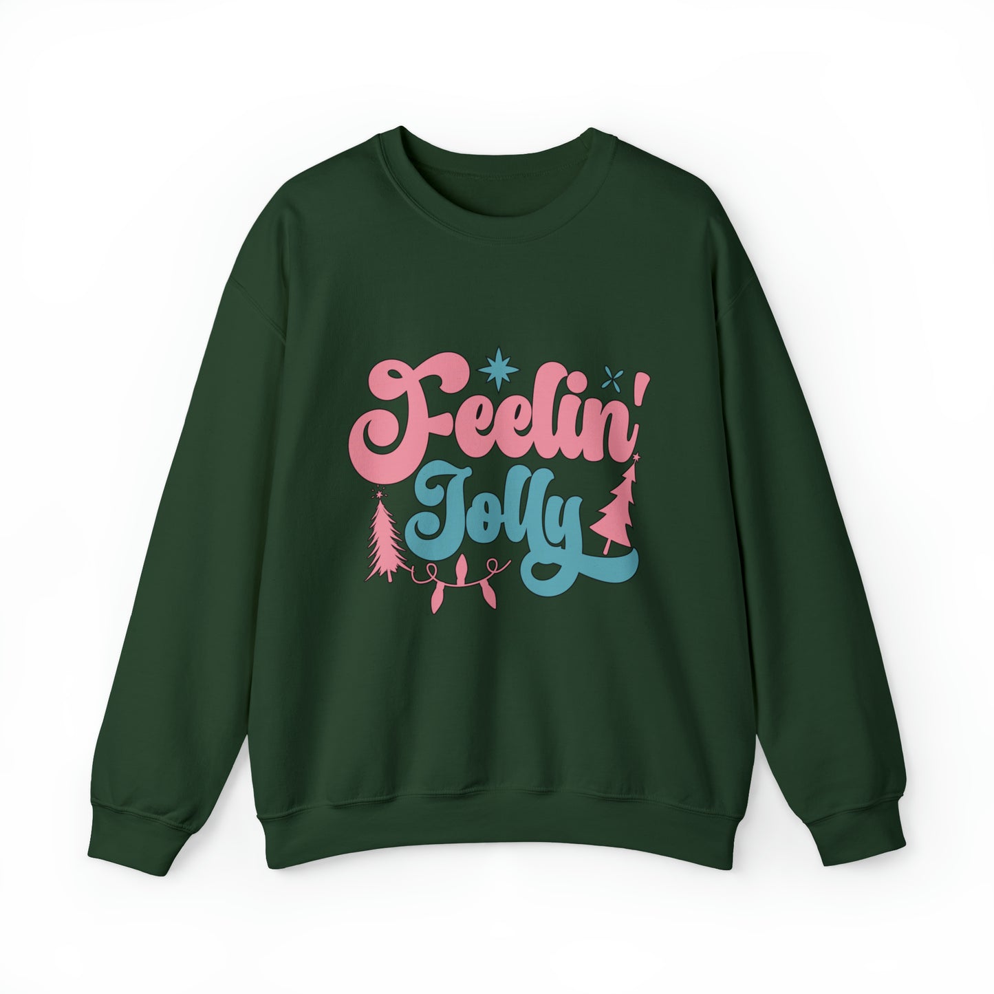 Feelin' Jolly Women's Santa Christmas Crewneck Sweatshirt