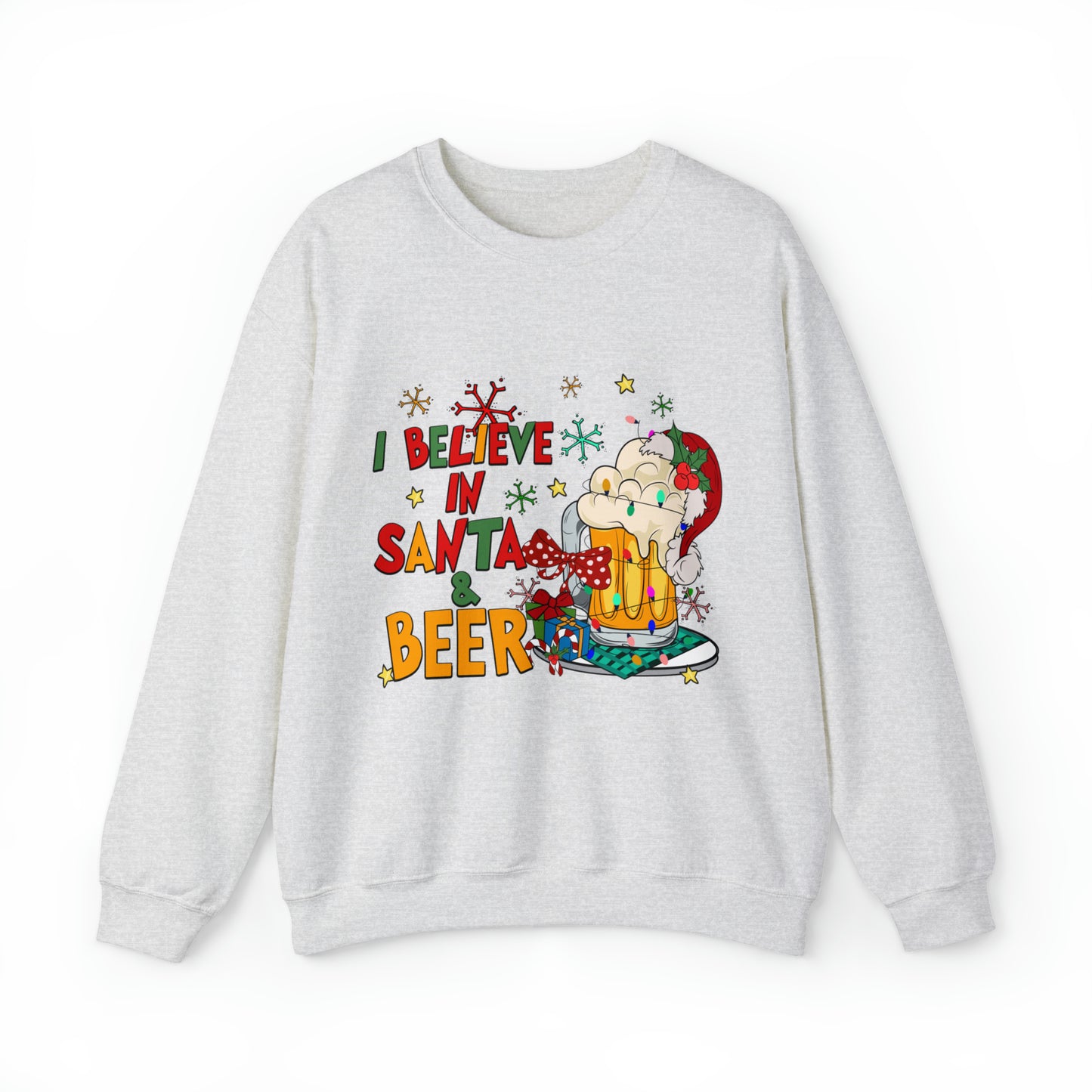 Santa and Beer Women's and Men's Unisex Christmas Sweatshirt