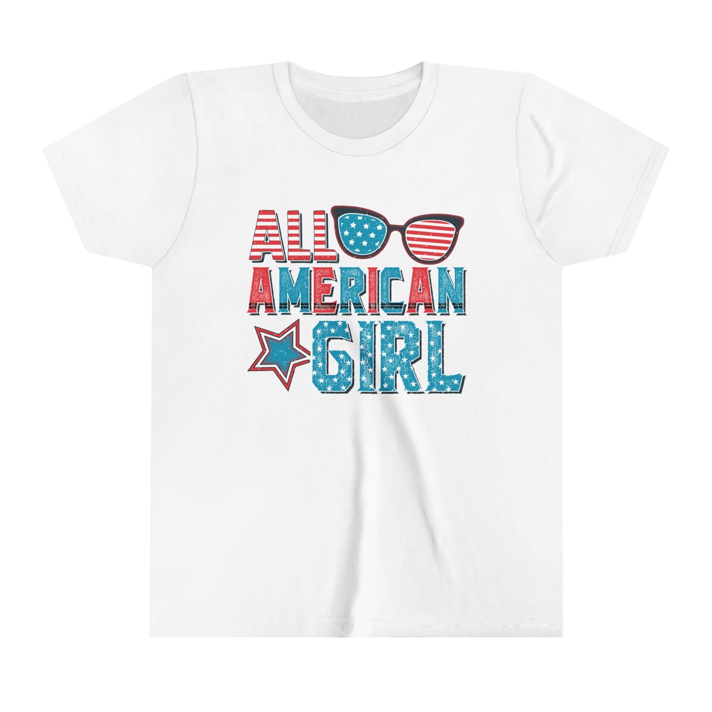 All American Girl 4th of July USA Youth Shirt