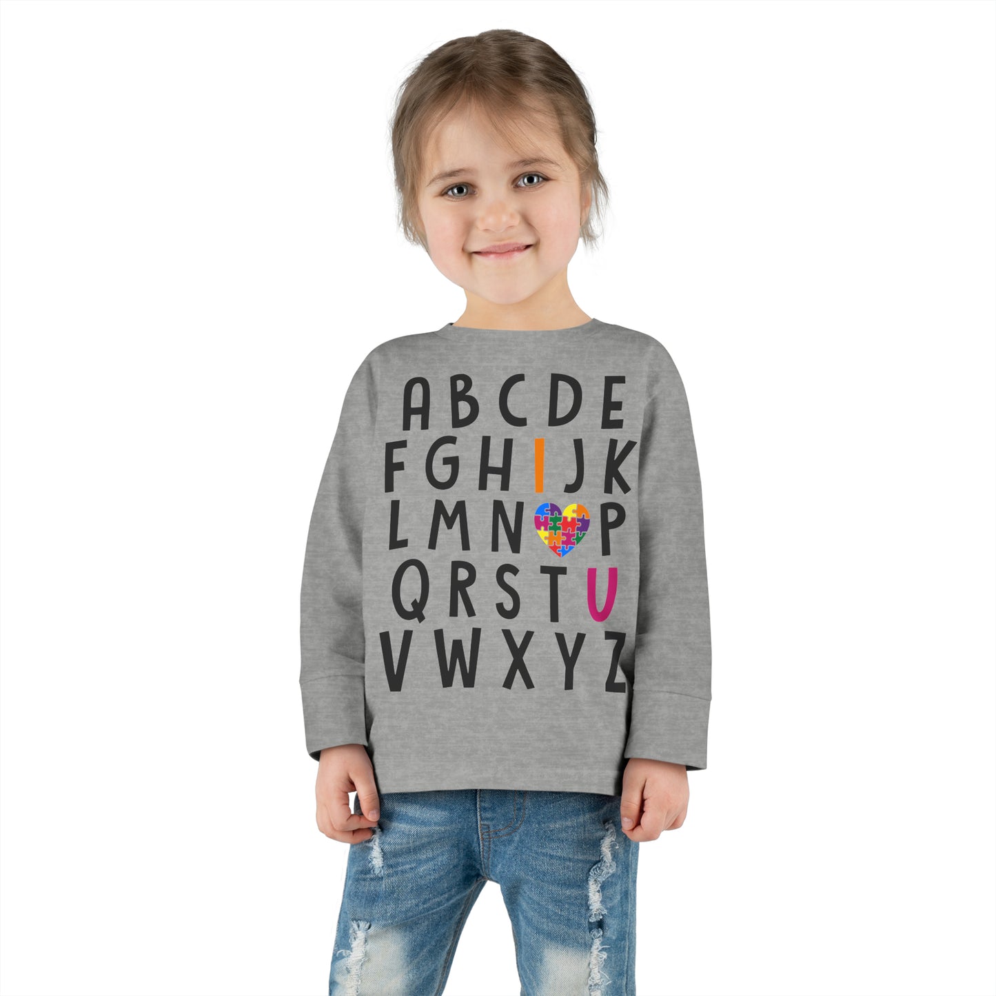 Alphabet Autism I <3 U Toddler Long Sleeve Tee