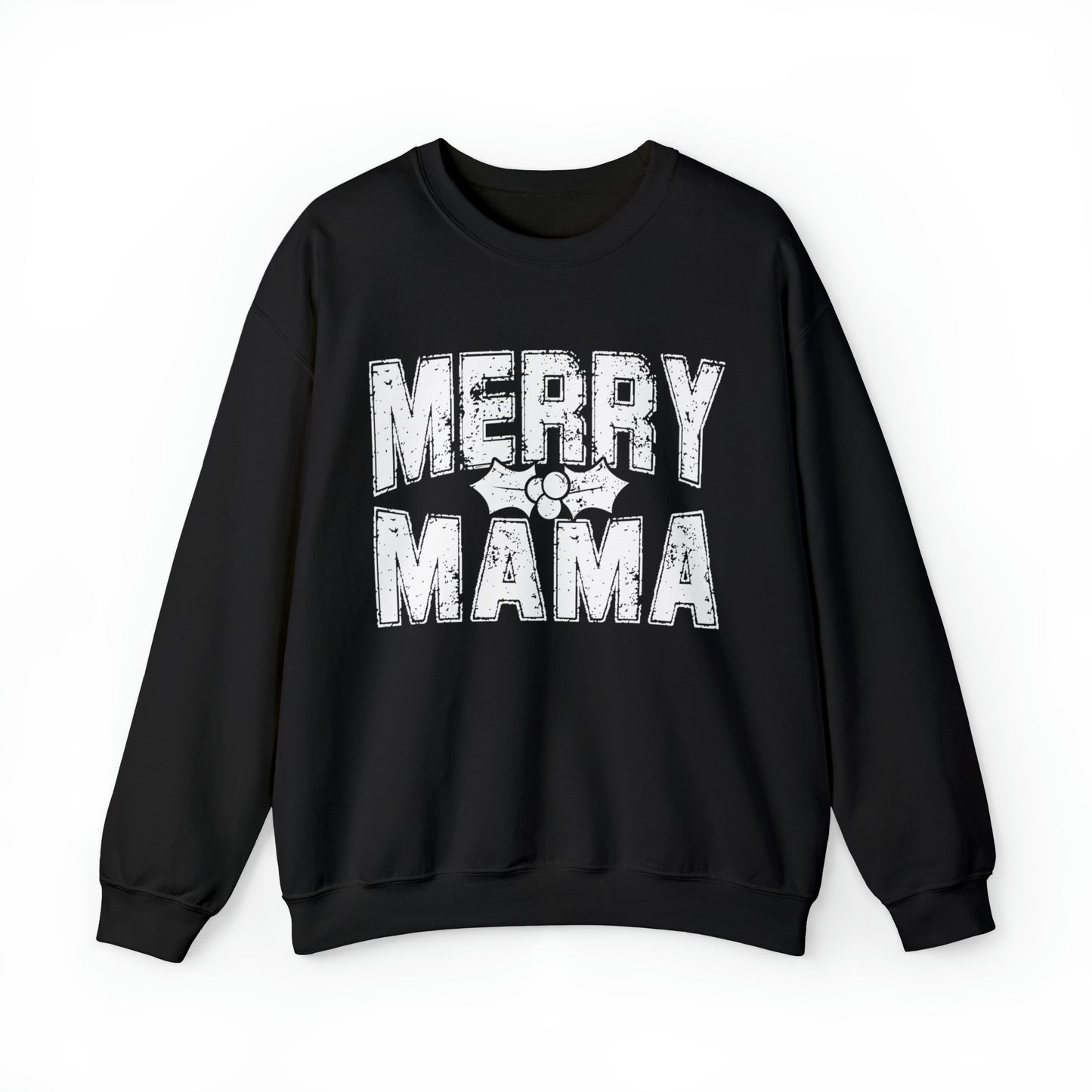 Merry Mama in White Women's Christmas Crewneck Sweatshirt