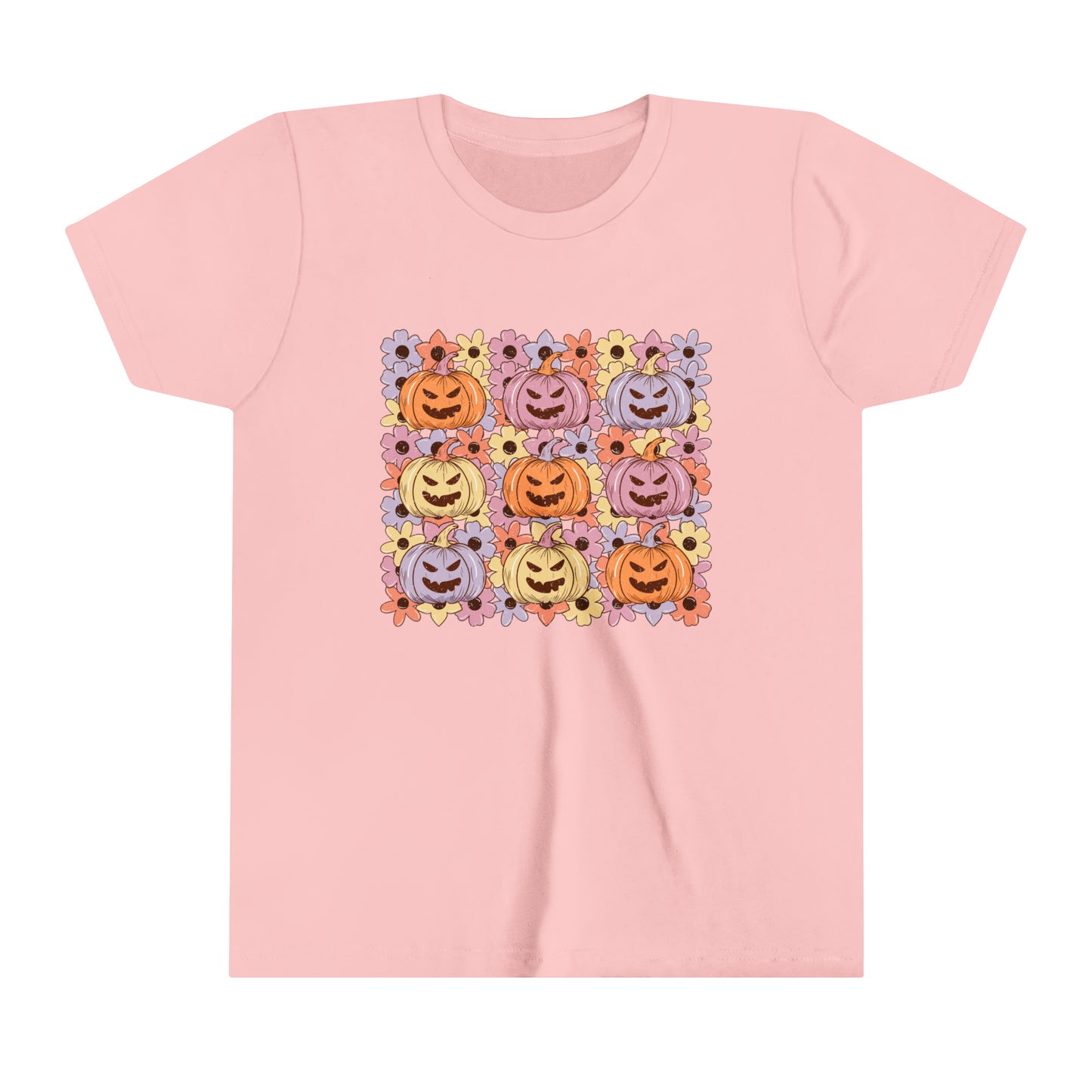 Pumpkin faces Girl's Youth Short Sleeve Tee