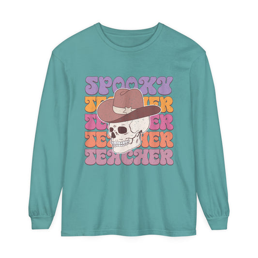 Spooky Teacher Loose Long Sleeve T-Shirt