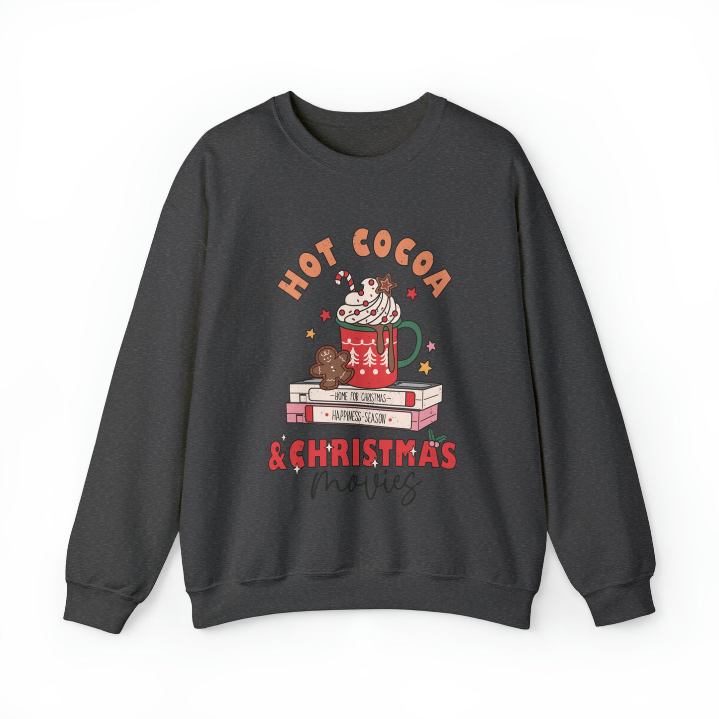 Hot Cocoa and Christmas Movies Women's Christmas Crewneck Sweatshirt