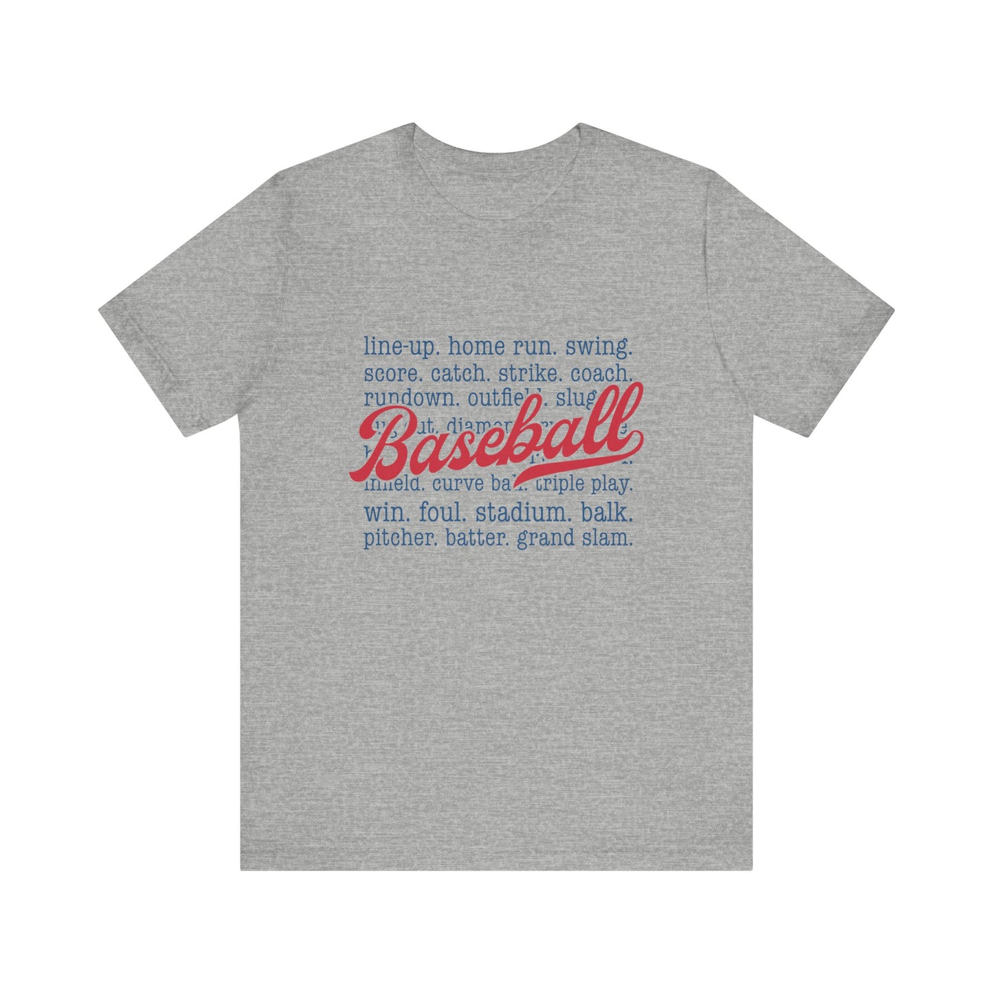 Baseball Tshirt Adult Unisex Short Sleeve Tee