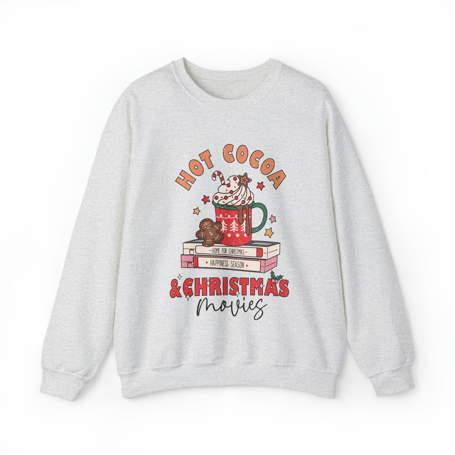 Hot Cocoa and Christmas Movies Women's Christmas Crewneck Sweatshirt