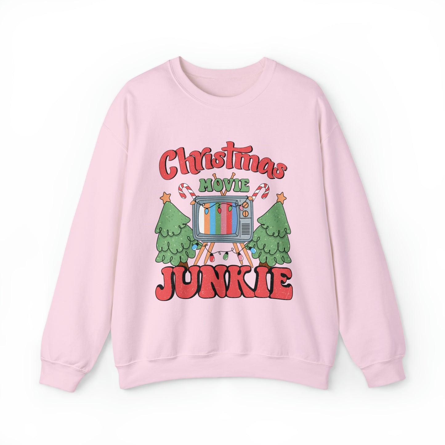 Christmas Movie Junkie Adult Unisex Christmas Crewneck Sweatshirt