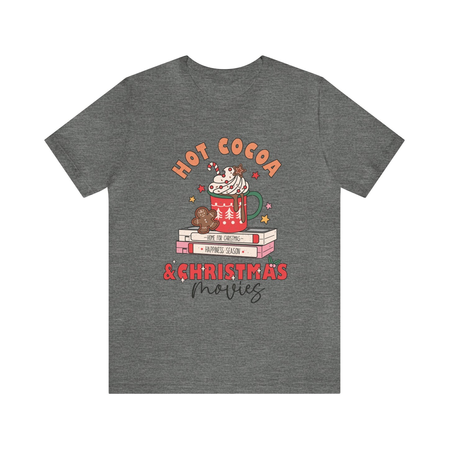 Hot Cocoa and Christmas Movies Women's Short Sleeve Christmas T Shirt