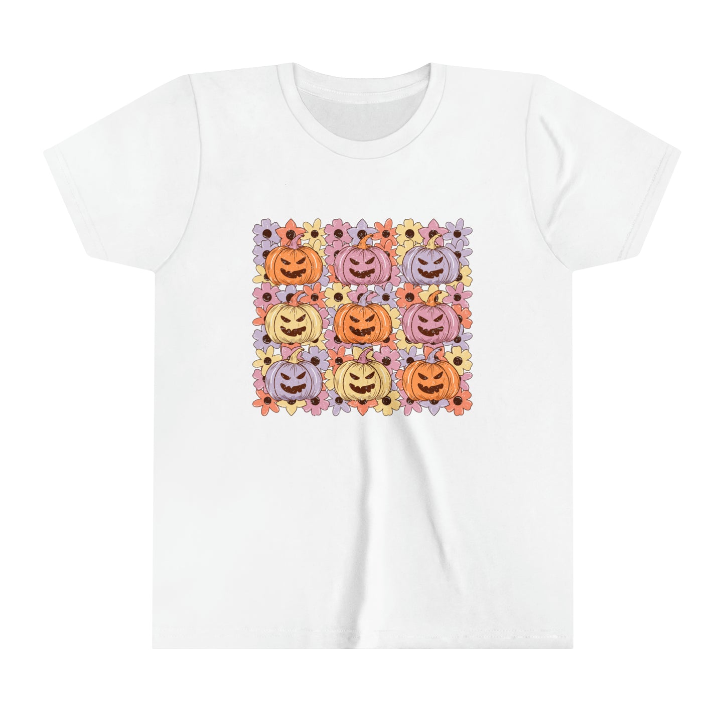 Pumpkin faces Girl's Youth Short Sleeve Tee