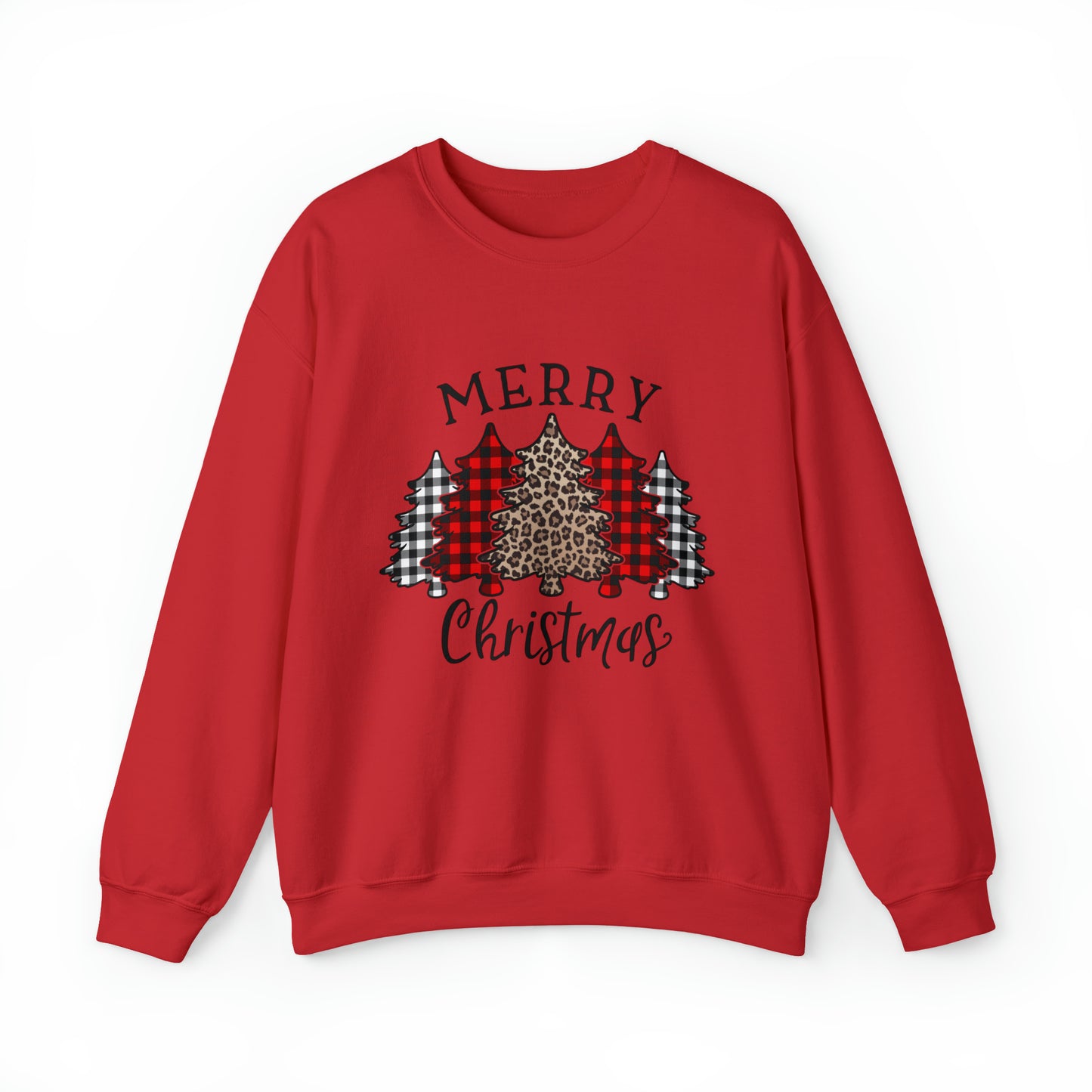 Merry Christmas With Trees Women's Christmas Crewneck Sweatshirt