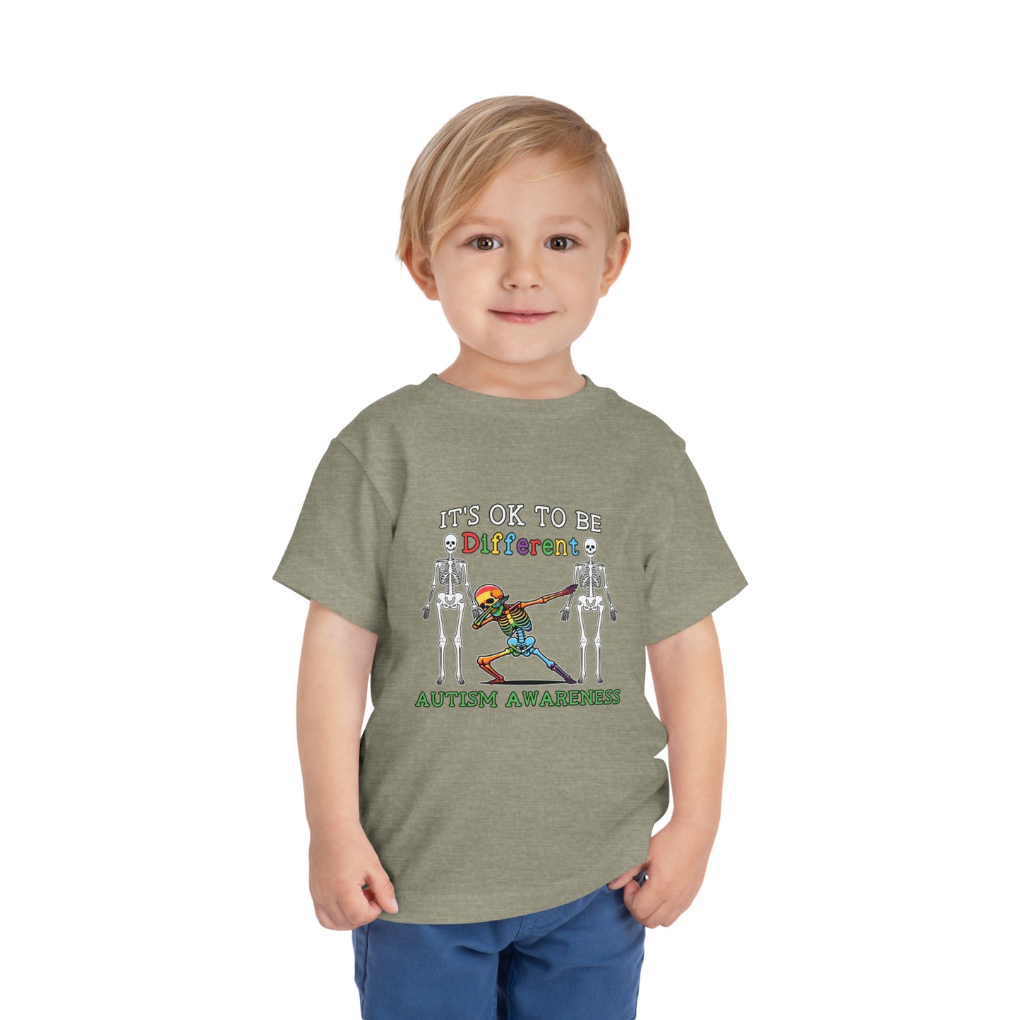 It's Okay to be different Autism Awareness Advocate Toddler Short Sleeve Tee
