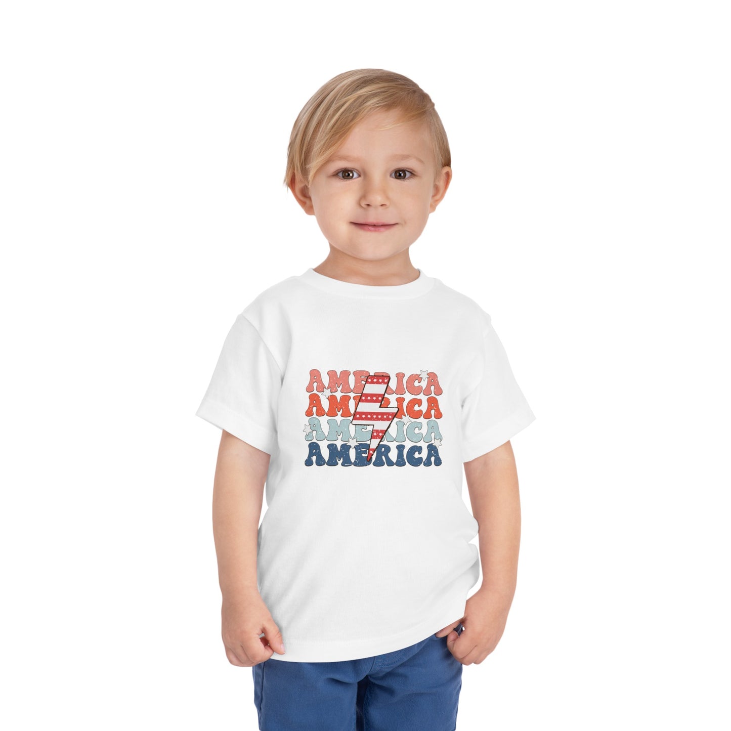 America 4th of July Toddler Short Sleeve Tee