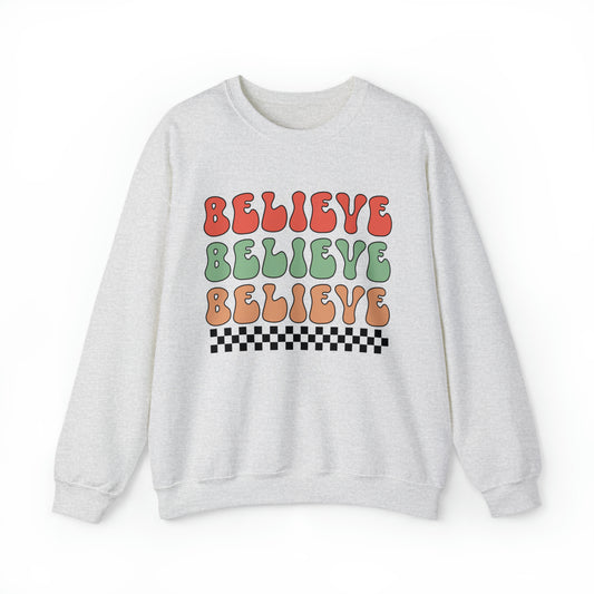 Believe Women's Christmas Crewneck Sweatshirt