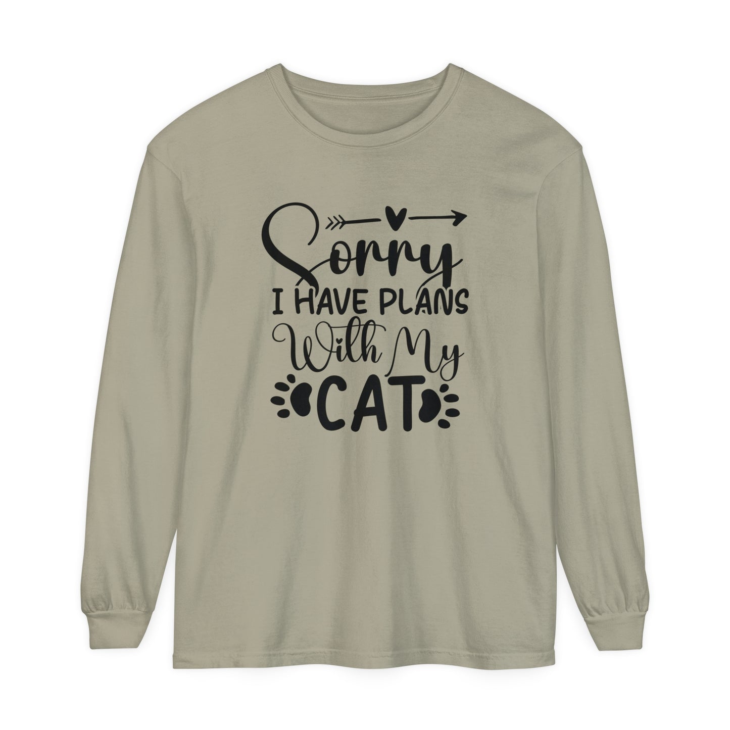 Sorry I have plans with my cat -  Cat Mom Women's Loose Long Sleeve T-Shirt