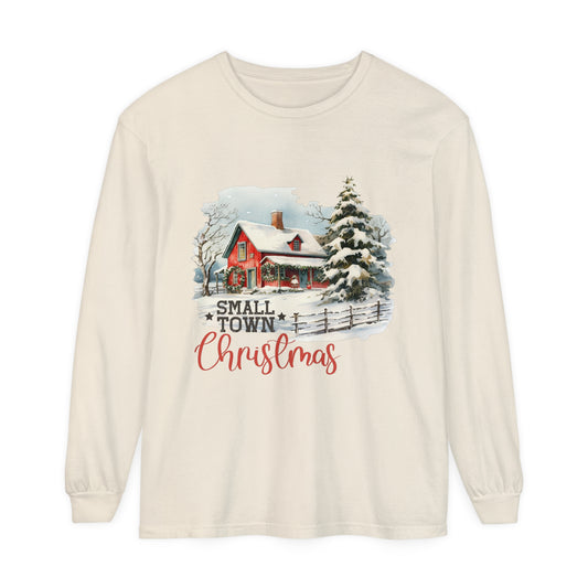 Small Town Christmas Women's Holiday Loose Long Sleeve T-Shirt