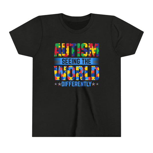 Autism Seeing the World Differently Autism Awareness Advocate Youth Shirt