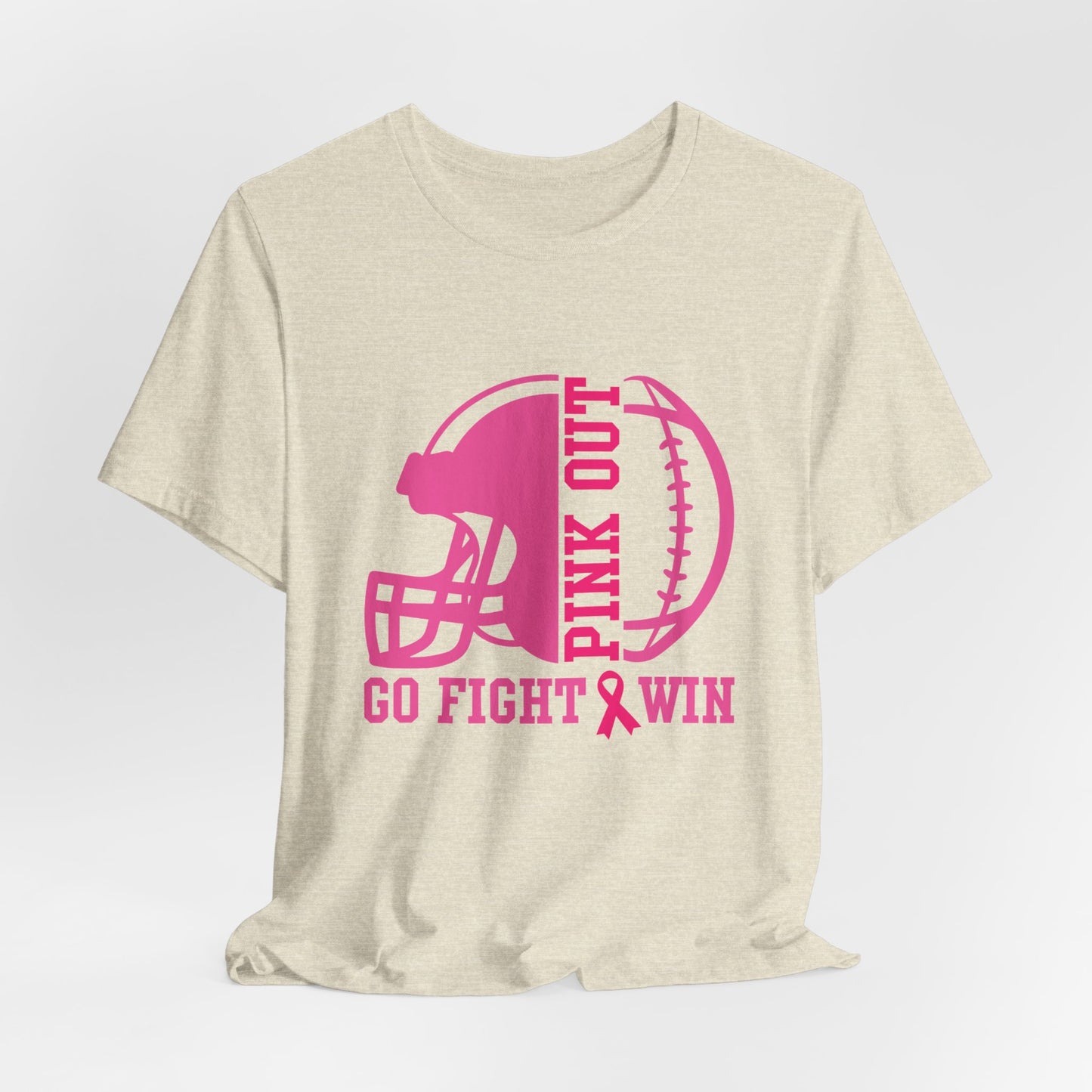 Pink Out Women's Football Go Fight Win Breast Cancer Awareness Short Sleeve Tee