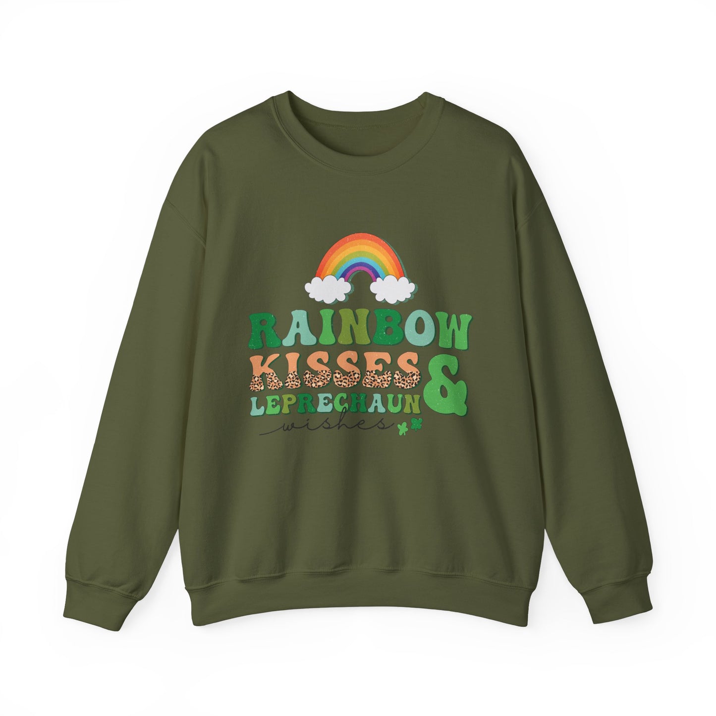 Rainbow Kisses & Leprechaun Wishes St. Patrick's Day Women's Sweatshirt