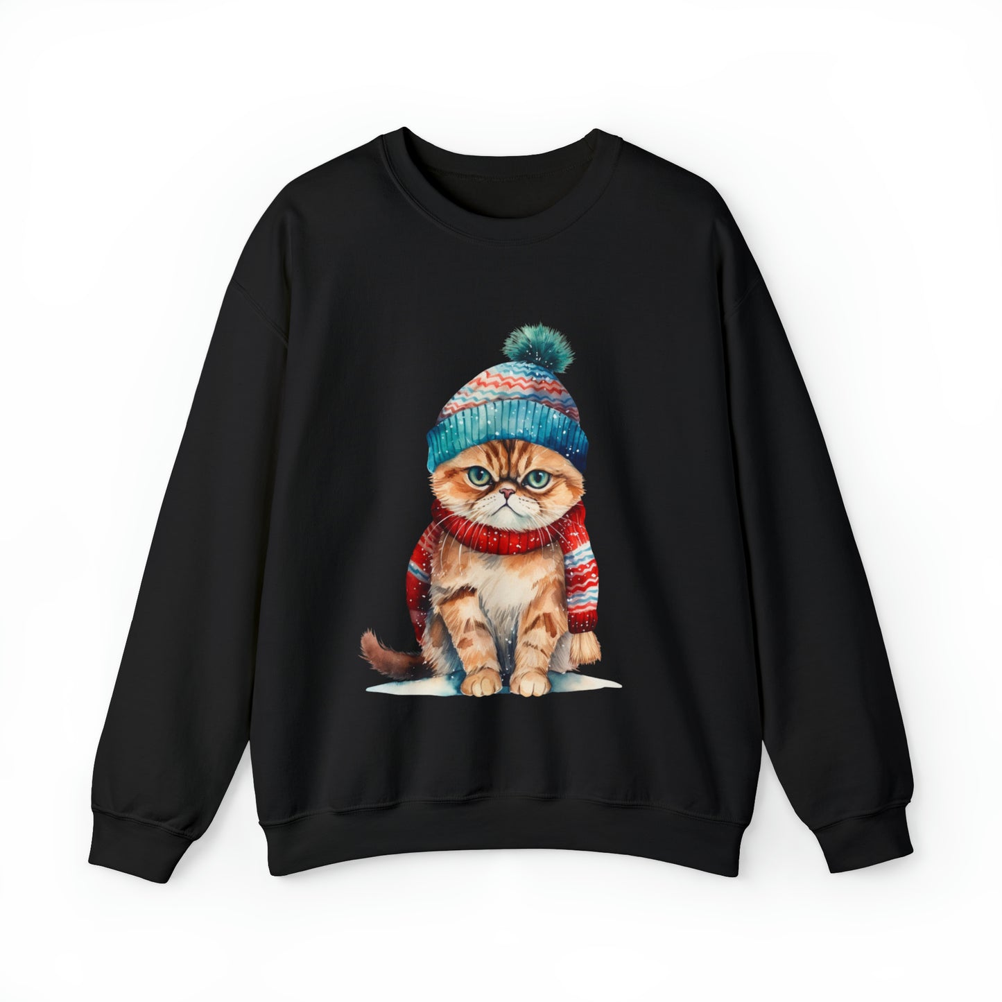 Funny Christmas Cat Sweatshirt Adult Unisex