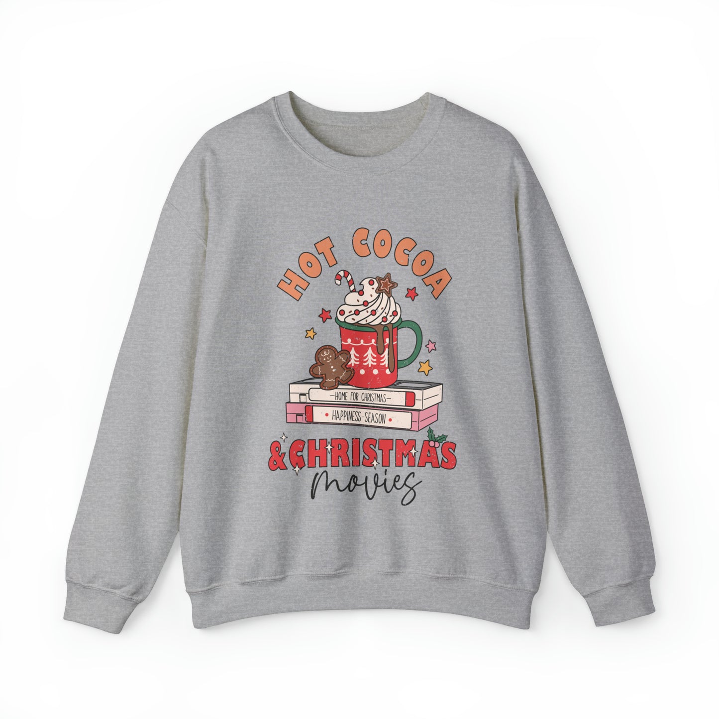 Hot Cocoa and Christmas Movies Women's Christmas Crewneck Sweatshirt