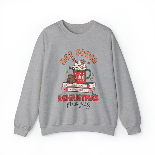 Hot Cocoa and Christmas Movies Women's Christmas Crewneck Sweatshirt